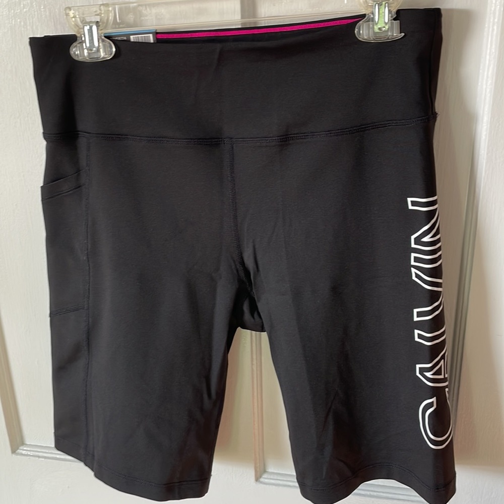 Calvin Klein black bike shorts NWT spandex L